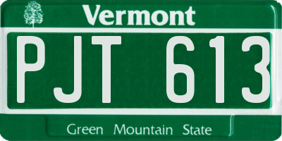 VT license plate PJT613