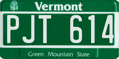 VT license plate PJT614