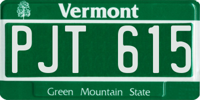 VT license plate PJT615