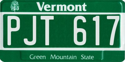 VT license plate PJT617
