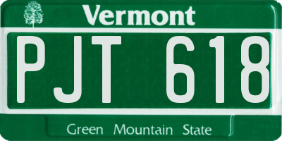 VT license plate PJT618