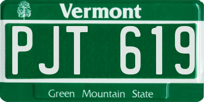 VT license plate PJT619