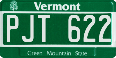 VT license plate PJT622