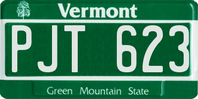 VT license plate PJT623