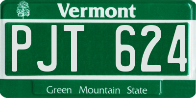 VT license plate PJT624