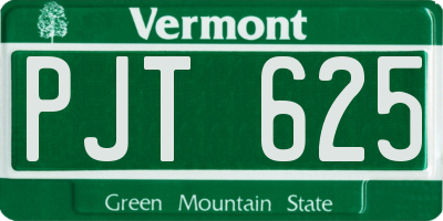 VT license plate PJT625