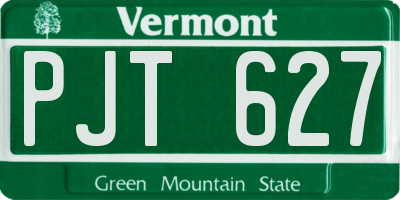 VT license plate PJT627