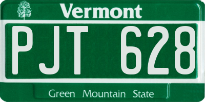 VT license plate PJT628