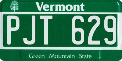 VT license plate PJT629