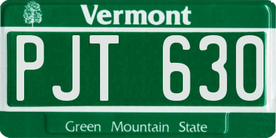 VT license plate PJT630