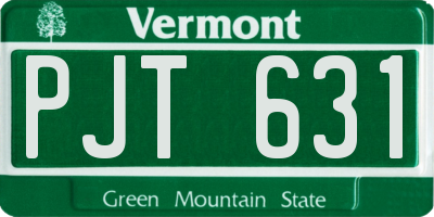 VT license plate PJT631
