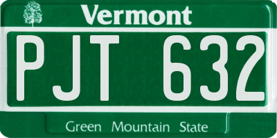 VT license plate PJT632