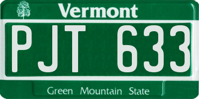 VT license plate PJT633