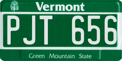 VT license plate PJT656
