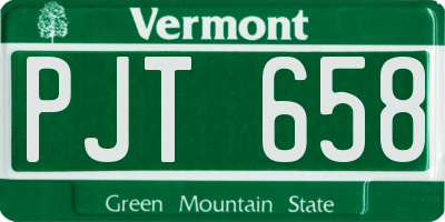 VT license plate PJT658