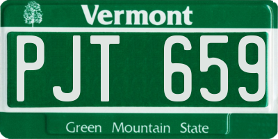 VT license plate PJT659