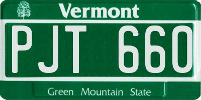 VT license plate PJT660