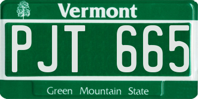VT license plate PJT665