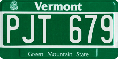 VT license plate PJT679
