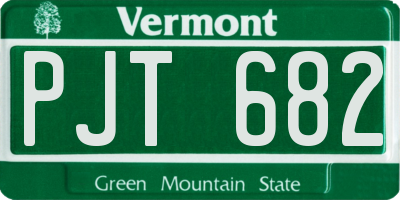 VT license plate PJT682