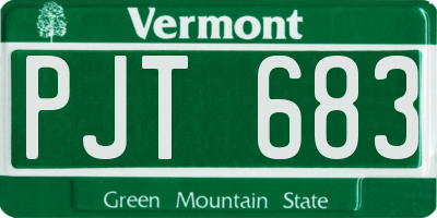 VT license plate PJT683