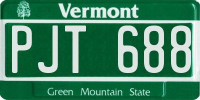 VT license plate PJT688