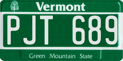 VT license plate PJT689