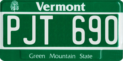 VT license plate PJT690