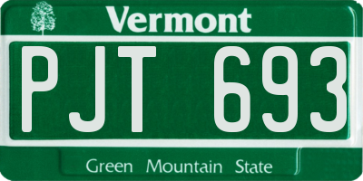 VT license plate PJT693