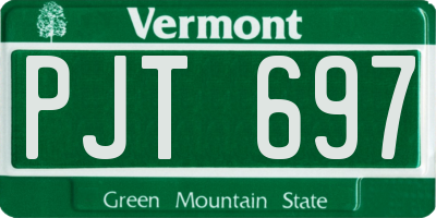 VT license plate PJT697
