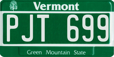 VT license plate PJT699