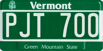 VT license plate PJT700