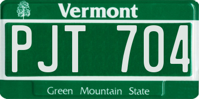 VT license plate PJT704