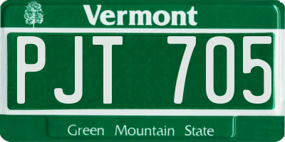 VT license plate PJT705