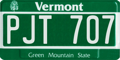 VT license plate PJT707
