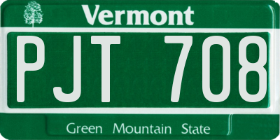 VT license plate PJT708