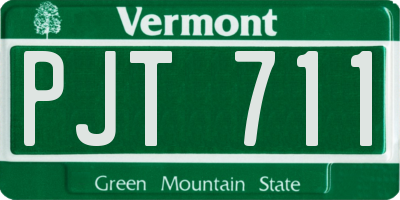 VT license plate PJT711