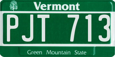 VT license plate PJT713