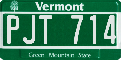 VT license plate PJT714