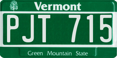VT license plate PJT715