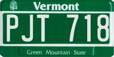 VT license plate PJT718