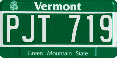 VT license plate PJT719