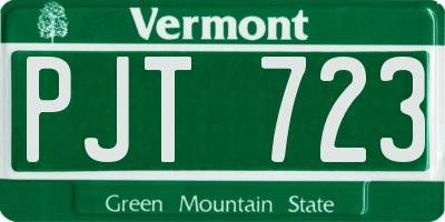 VT license plate PJT723