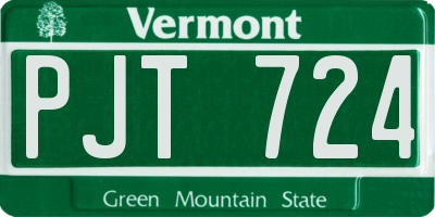 VT license plate PJT724