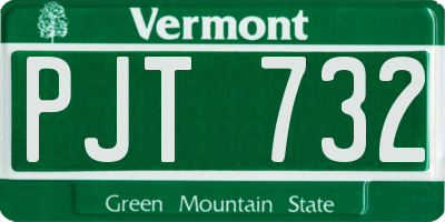 VT license plate PJT732