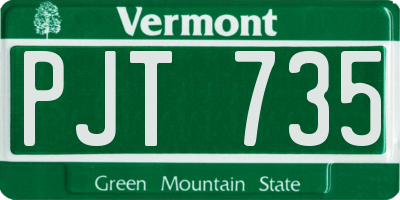 VT license plate PJT735