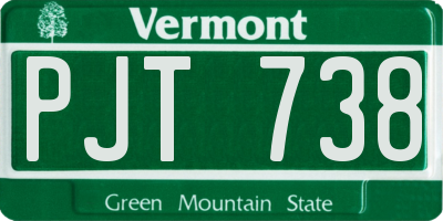 VT license plate PJT738