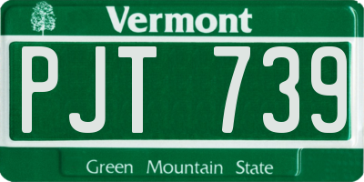 VT license plate PJT739