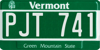 VT license plate PJT741