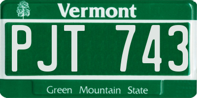 VT license plate PJT743